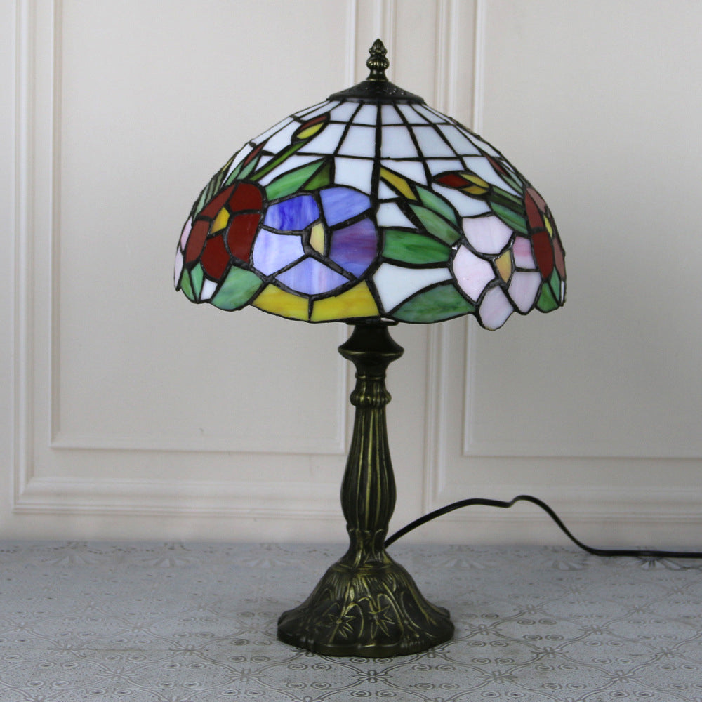 Stained Glass Dome Lotus Table Lamp