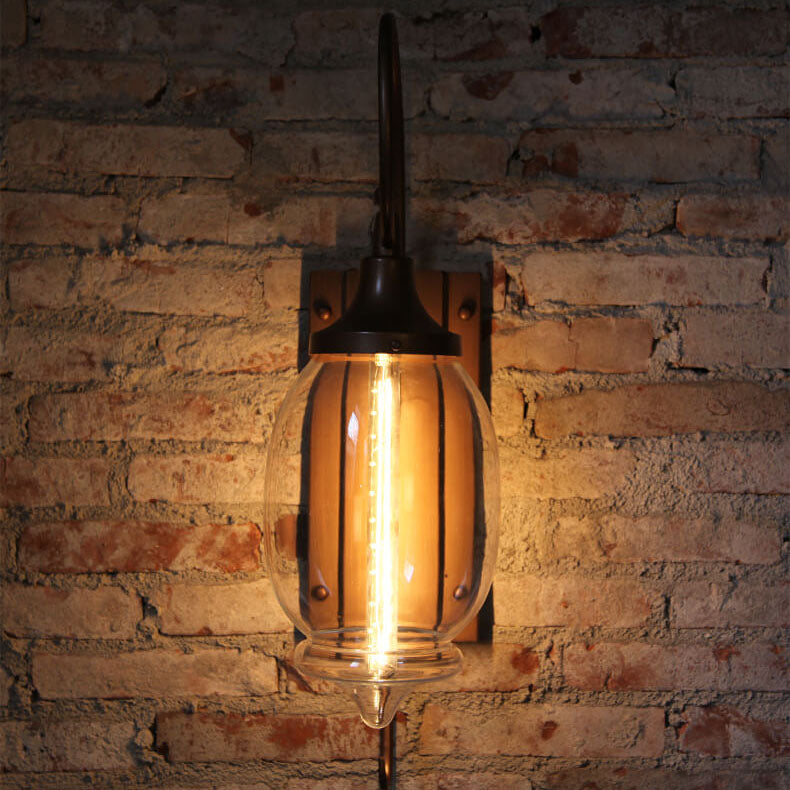 Glass Cup Iron Wall Lamp