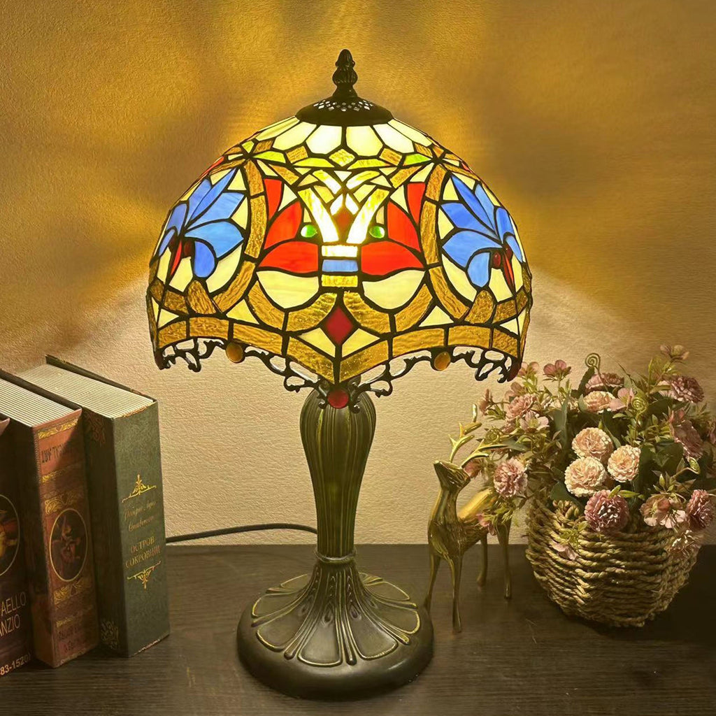 Metal Glass Dome Grape Table Lamp