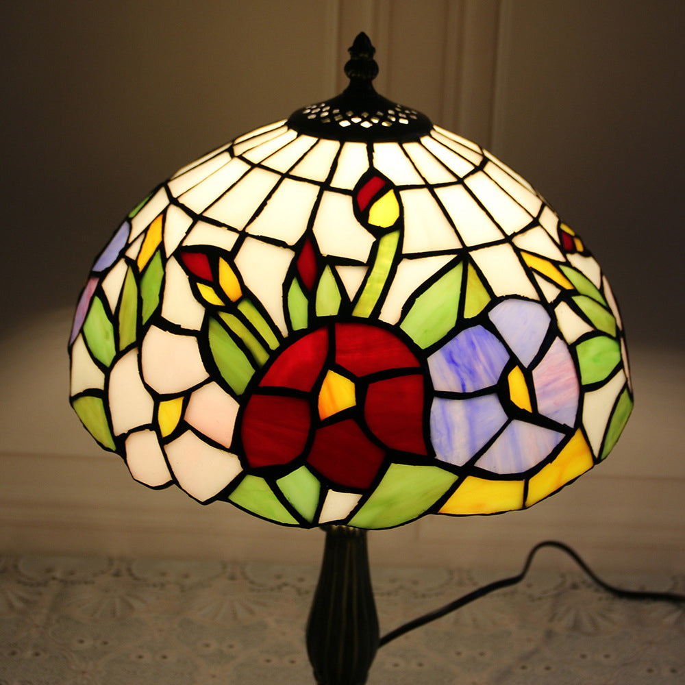 Stained Glass Dome Lotus Table Lamp