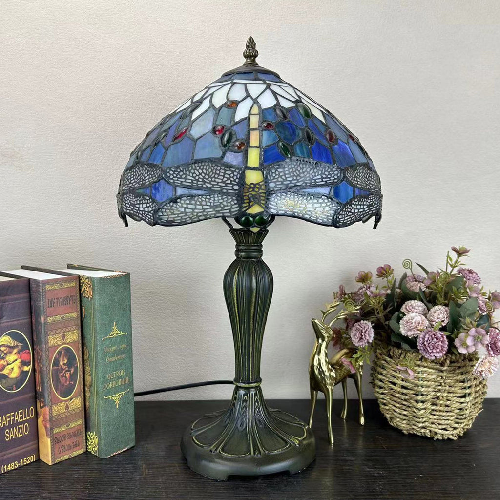 Metal Glass Dome Grape Table Lamp