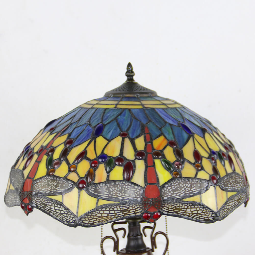 Stained Glass Hexagonal Dome 2-Light Table Lamp