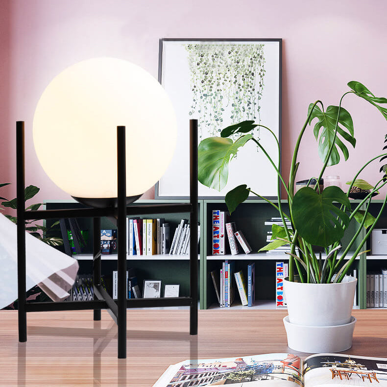 Glass Round Ball Iron Table Lamp