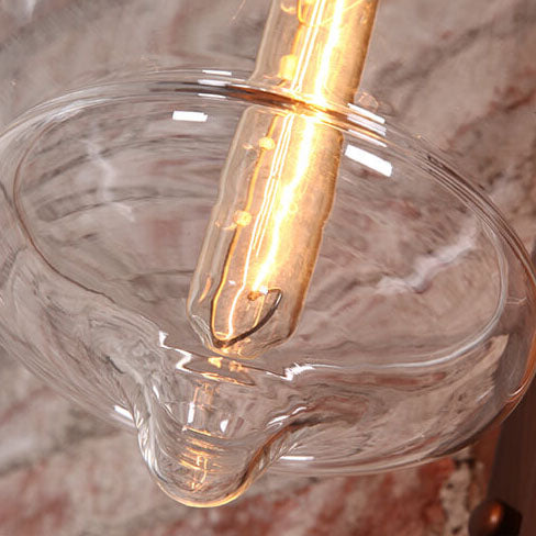 Glass Cup Iron Wall Lamp