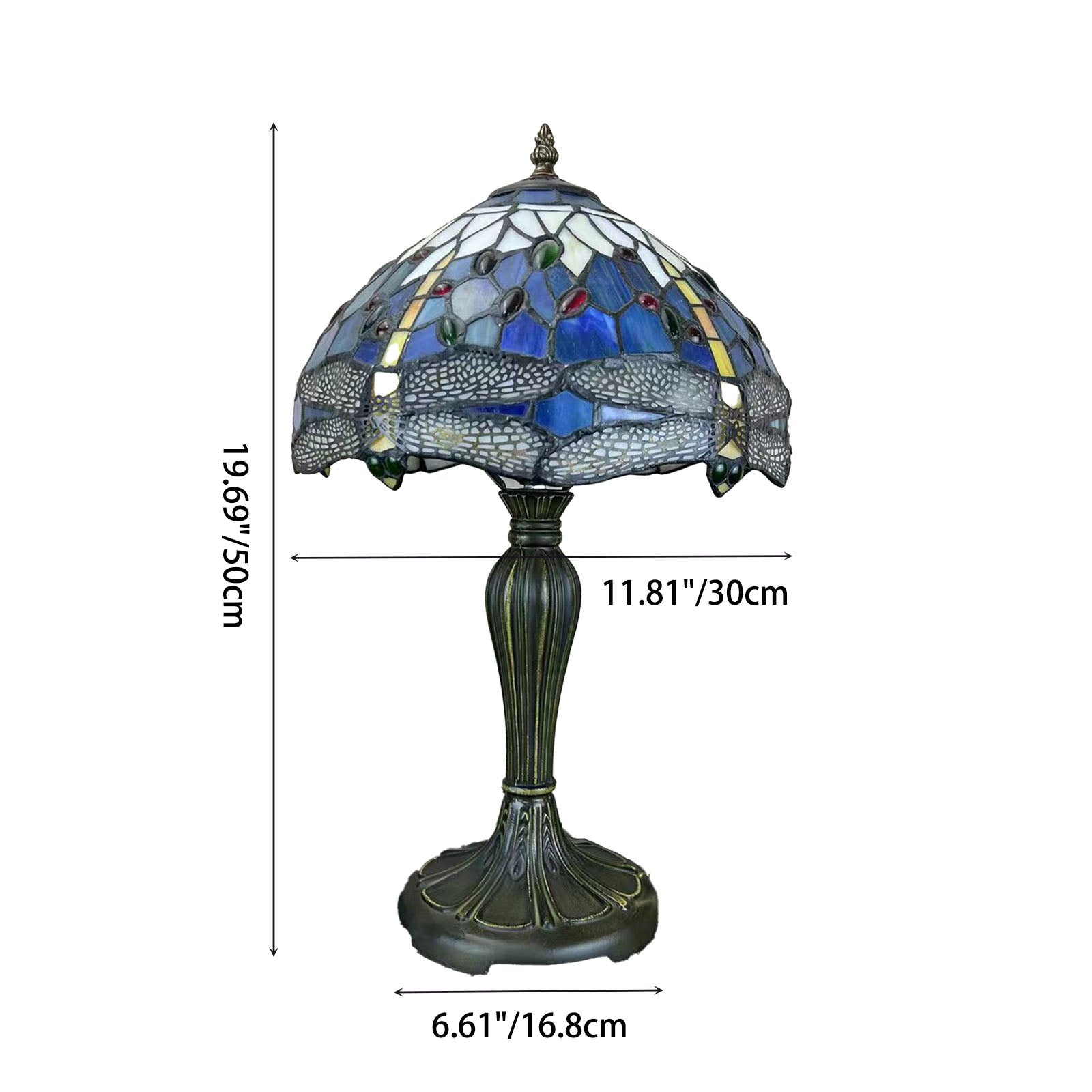 Metal Glass Dome Grape Table Lamp