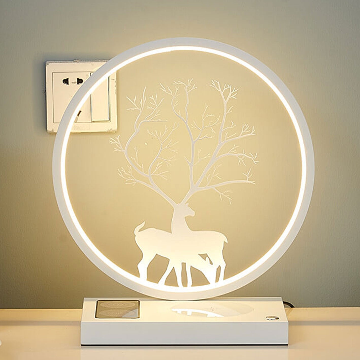 Iron Aluminum Wireless Charging Table Lamp