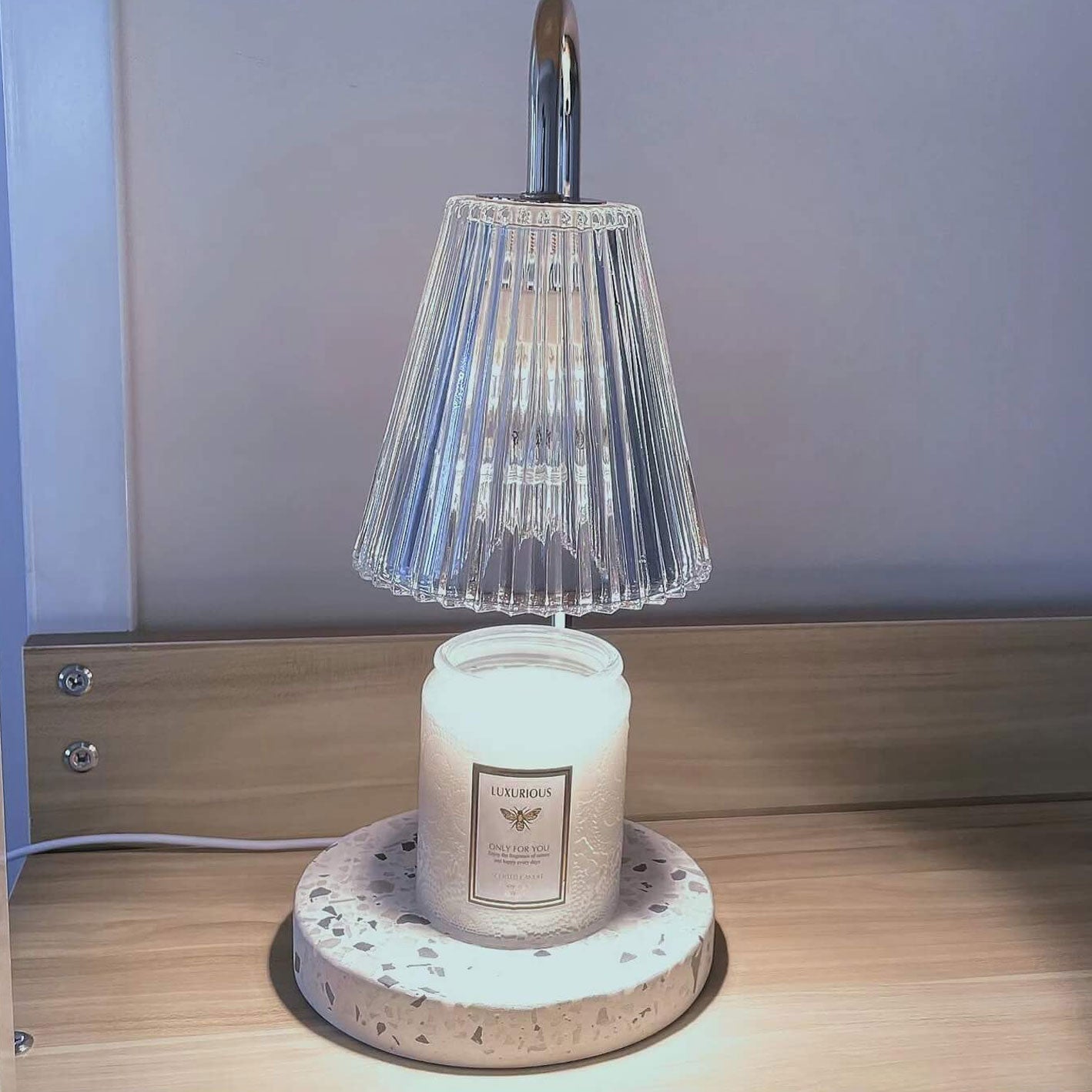 Glass Terrazzo Melting Wax Table Lamp