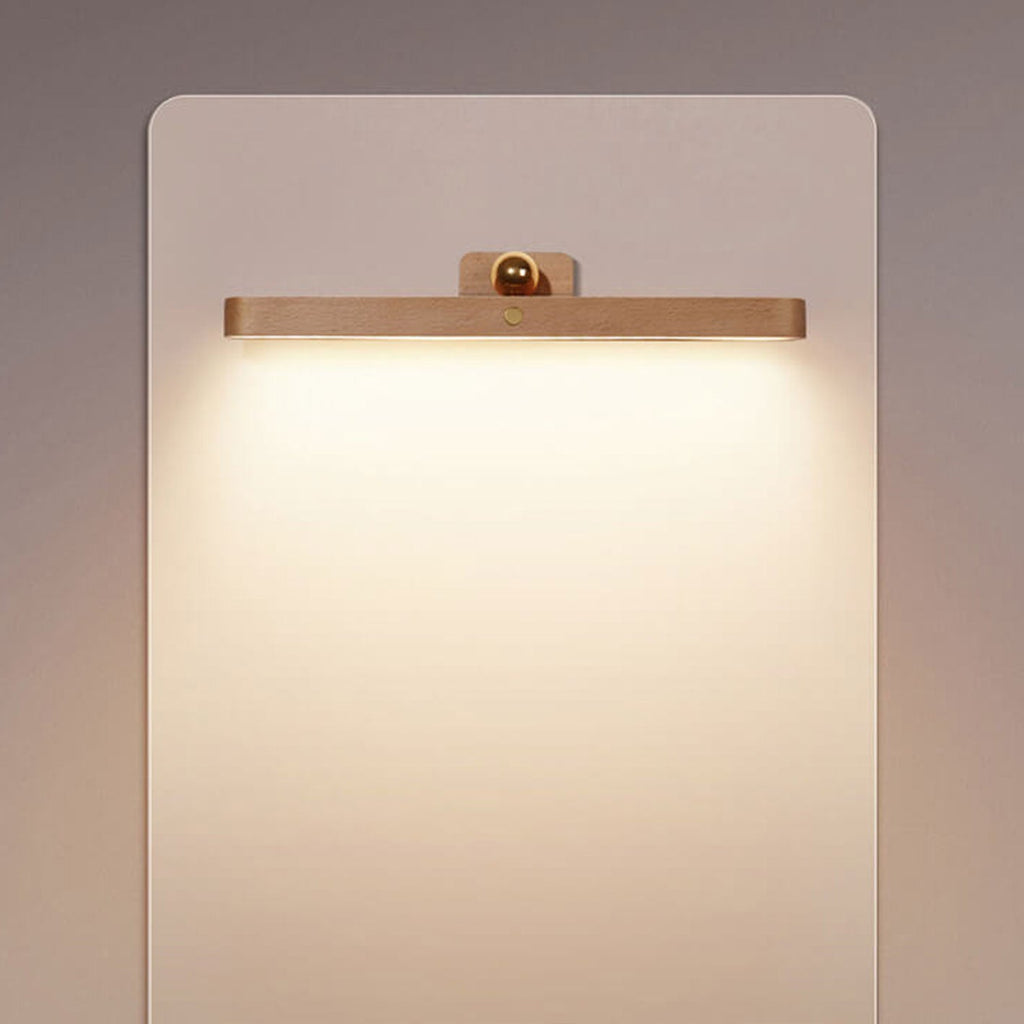 Wooden Strip Magnetic Mirror Wall Lamp