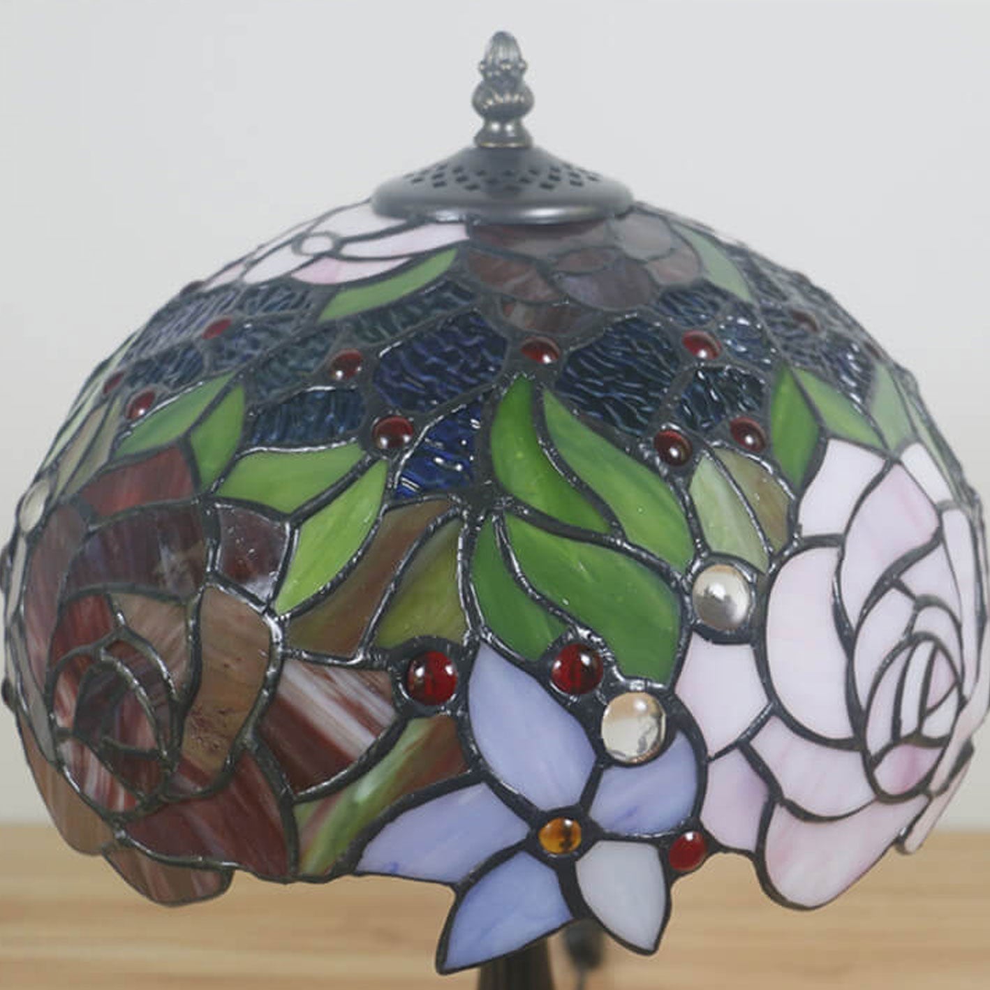 Rose Stained Glass Table Lamp