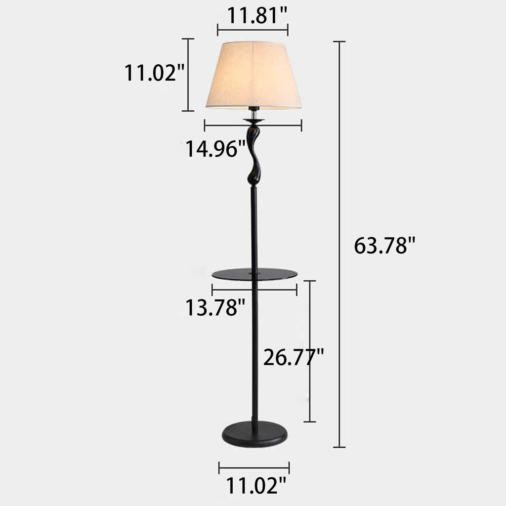 Linen Fabric Dome Iron Floor Lamp