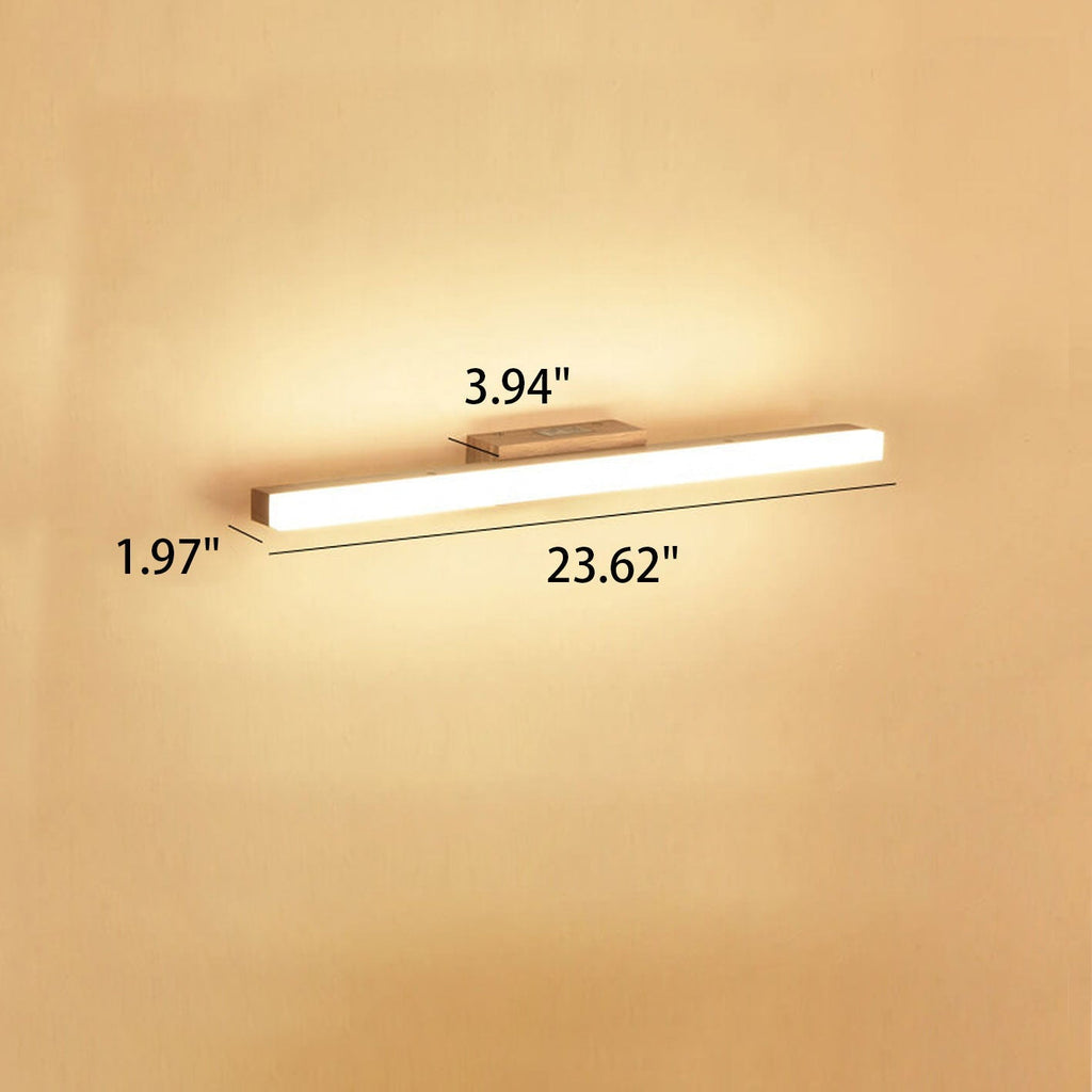 Wooden Long Strip Vanity Wall Lamp
