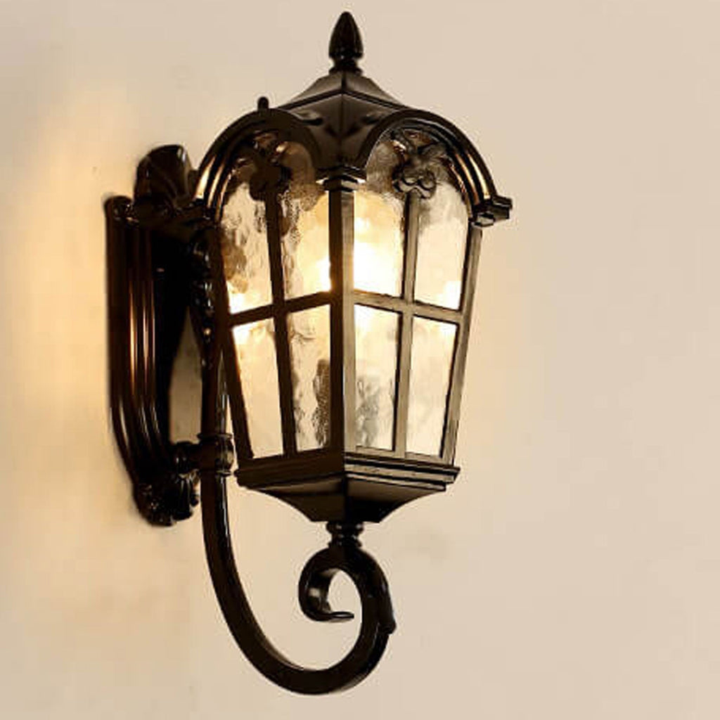Glass Aluminum Lantern Outdoor Light