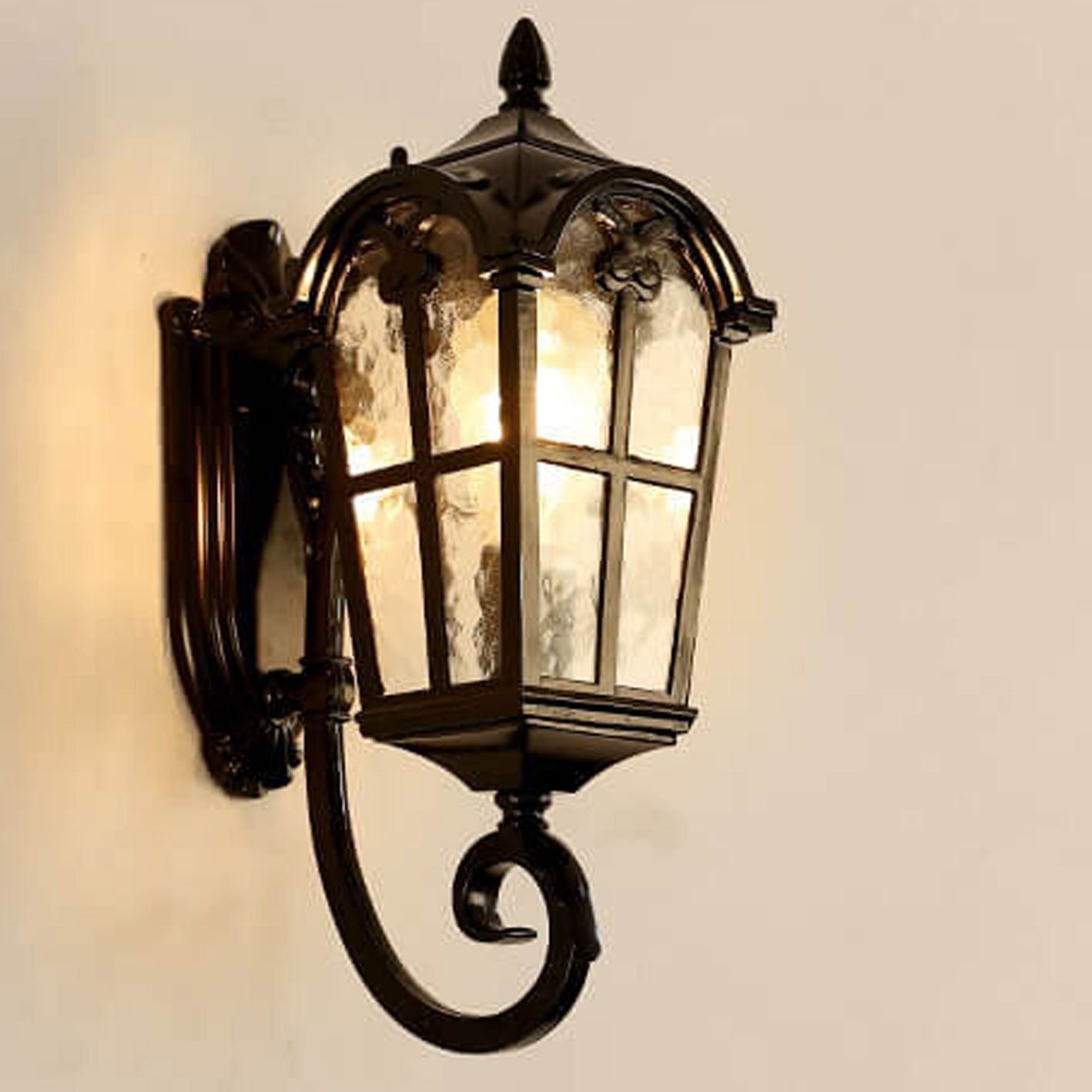 Glass Aluminum Lantern Outdoor Light