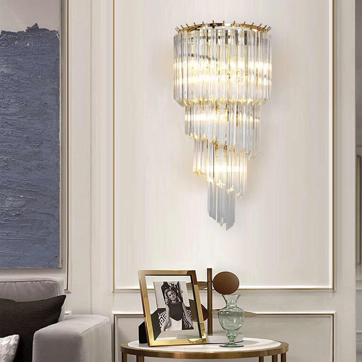 Crystal Four Layers 4-Light Wall Lamp