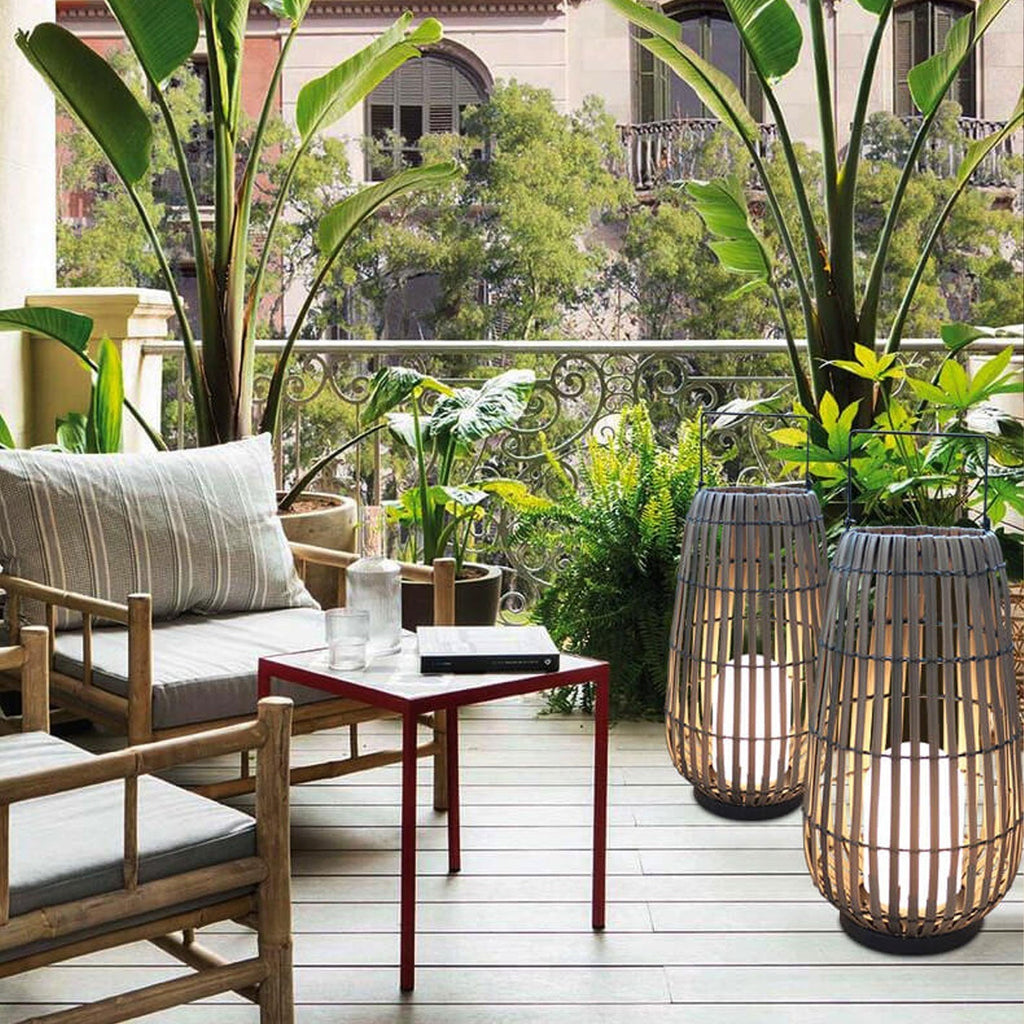Modern Rattan Weaving Oval Floor Lamp