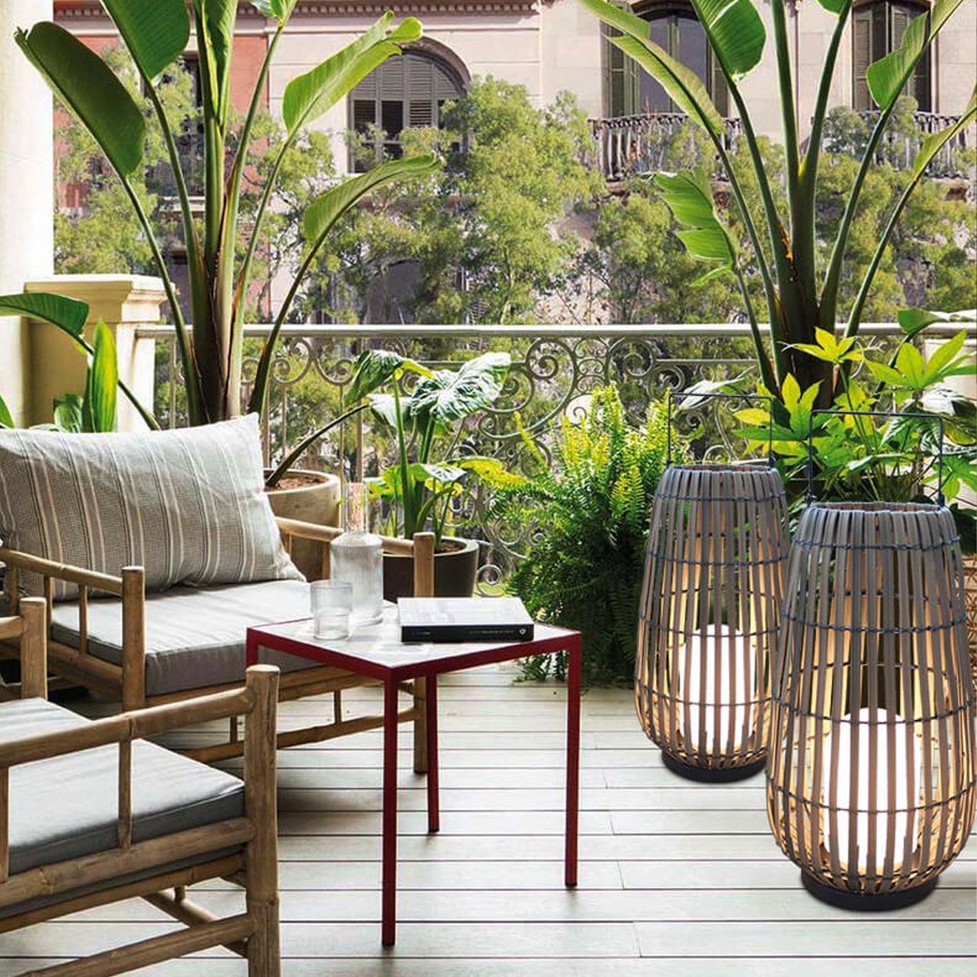 Modern Rattan Weaving Oval Floor Lamp