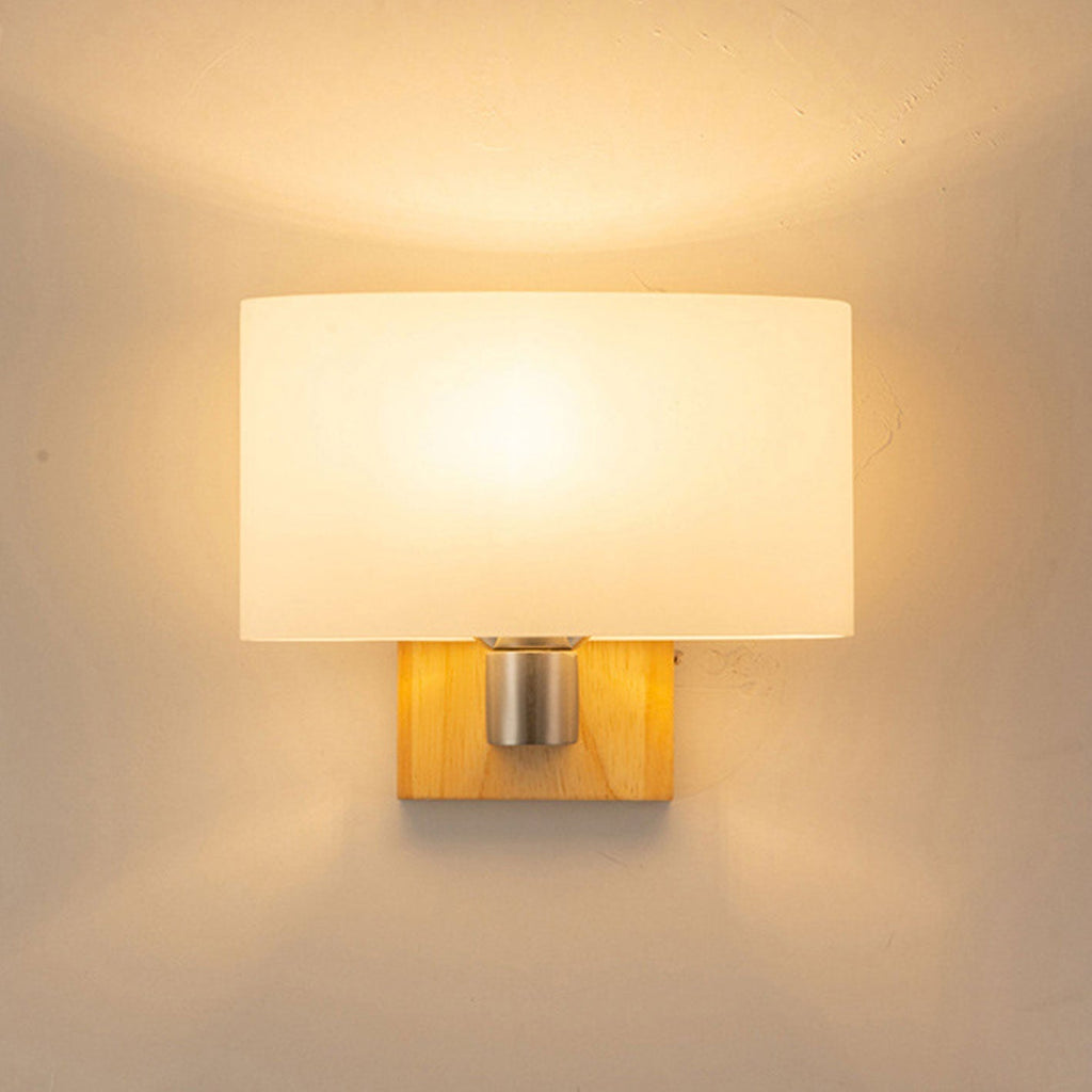 Solid Wood Glass Wall Lamp