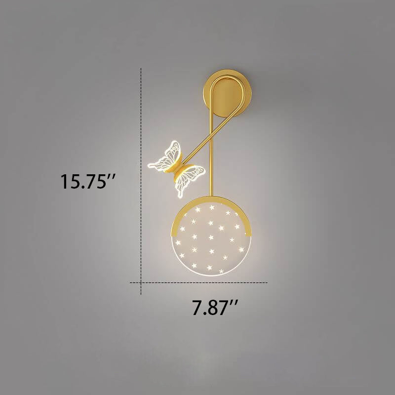 Acrylic Butterfly Star Design Wall Lamp