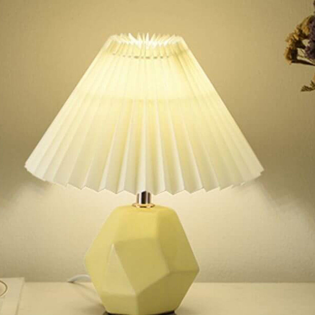 Milk Yellow Pleated Geometric Table Lamp