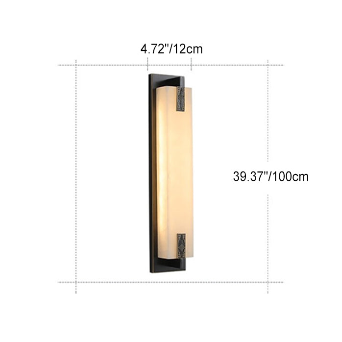 Rectangular Copper Marble Patio Outdoor Light