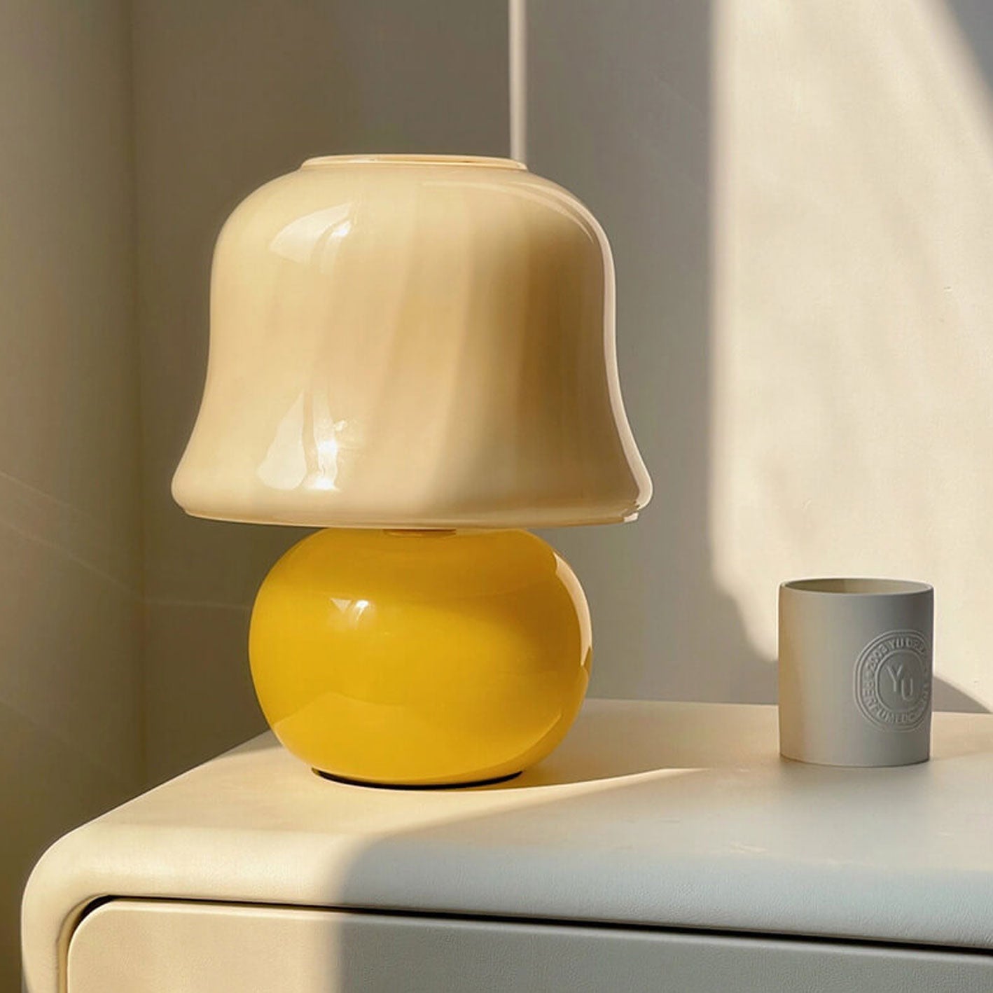 Cream Mushroom Design Table Lamp