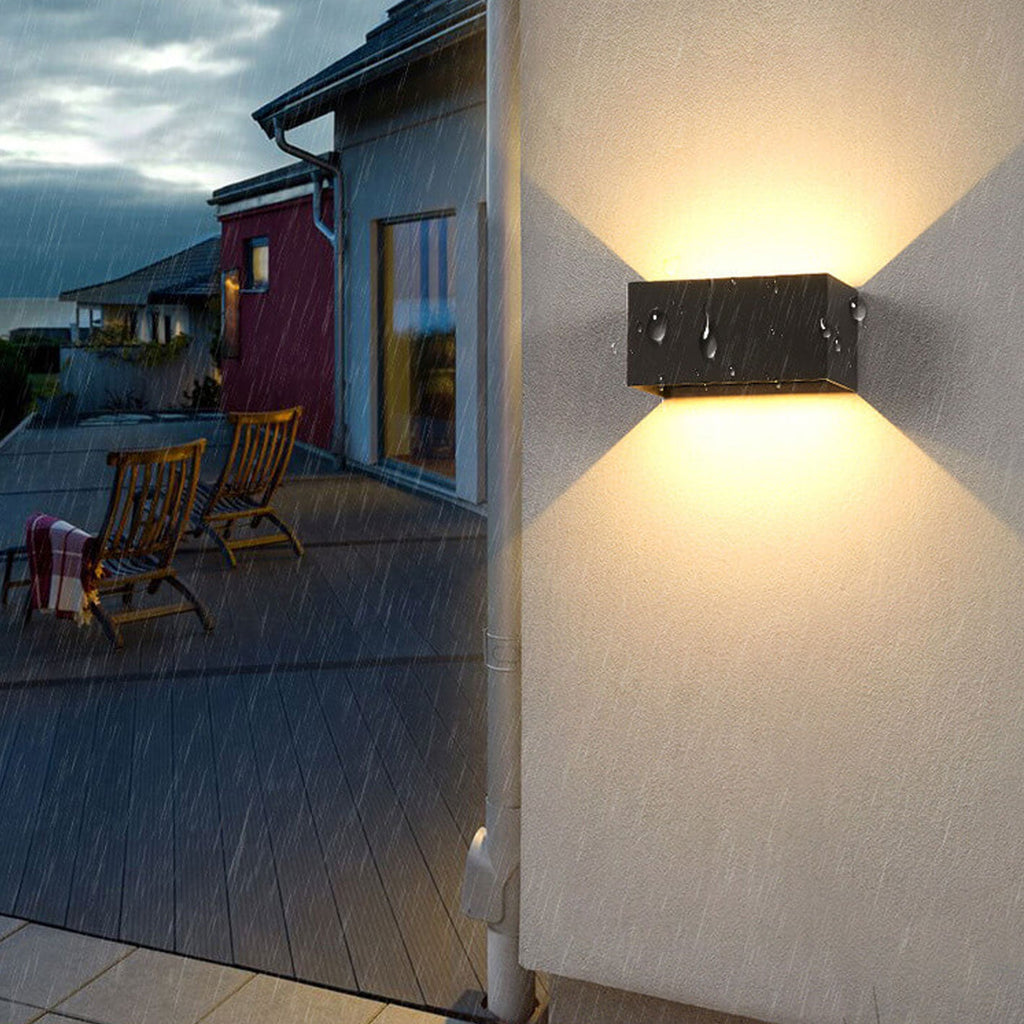 Rectangular Up Down Illuminated Outdoor Light