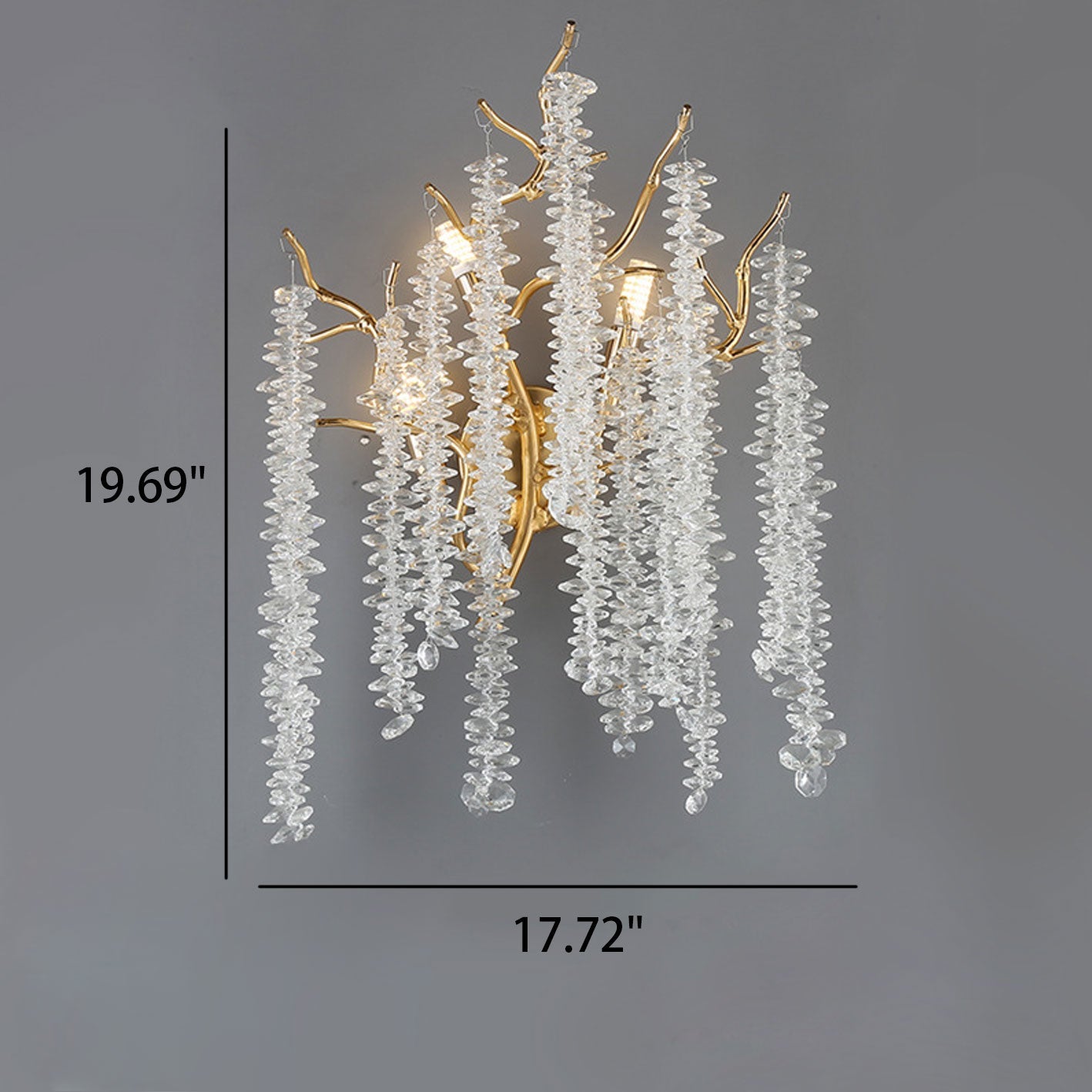 Tree Branch Crystal 3-Light Wall Lamp