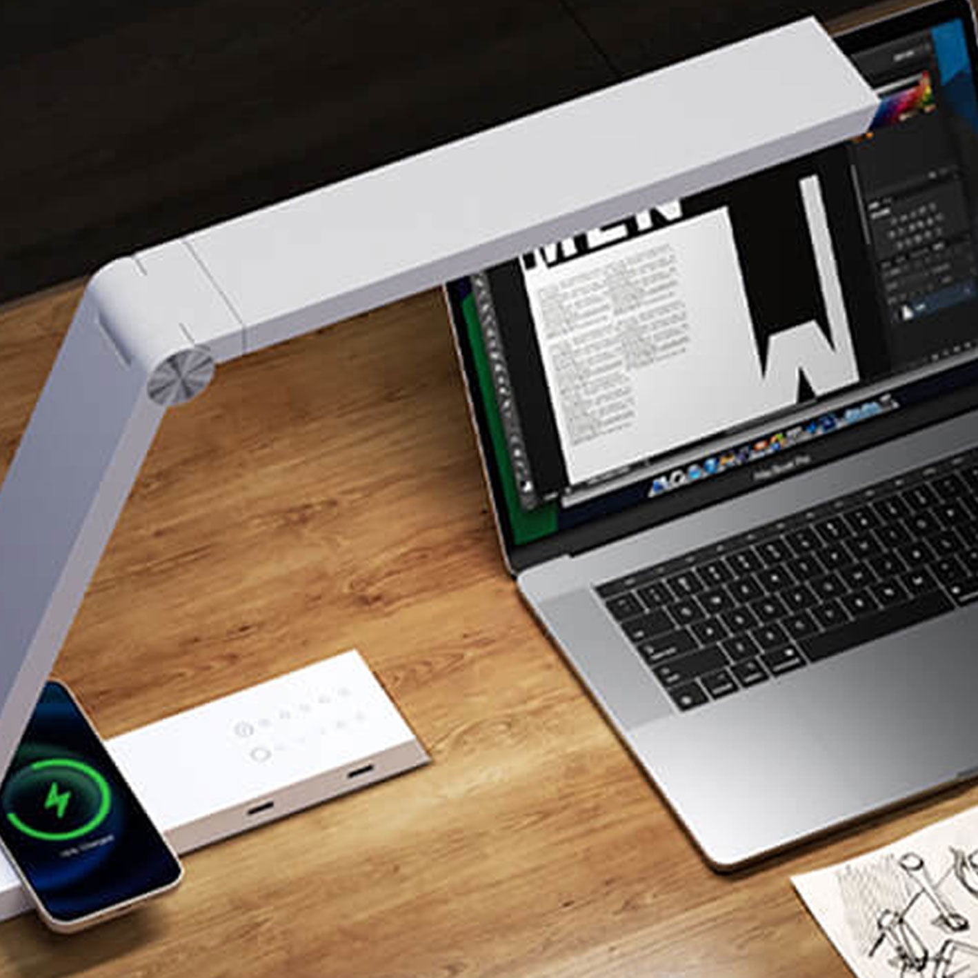 Triangle Eye Protection Rechargeable Table Lamp