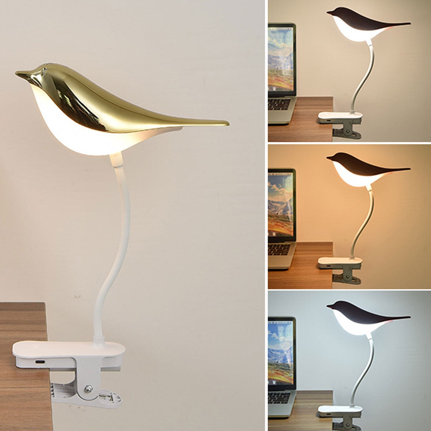 Bird Clip Charging Night Table Lamp