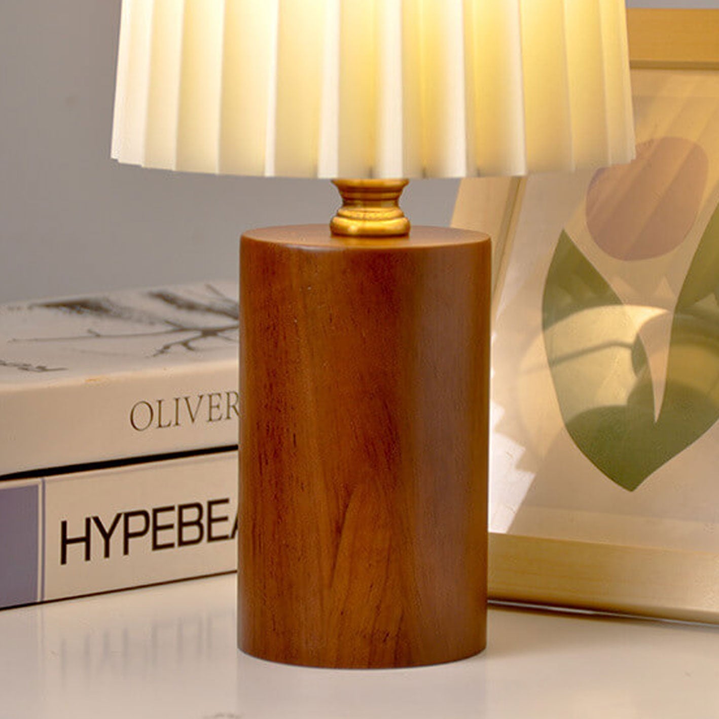 Korean Pleated Column Solid Table Lamp
