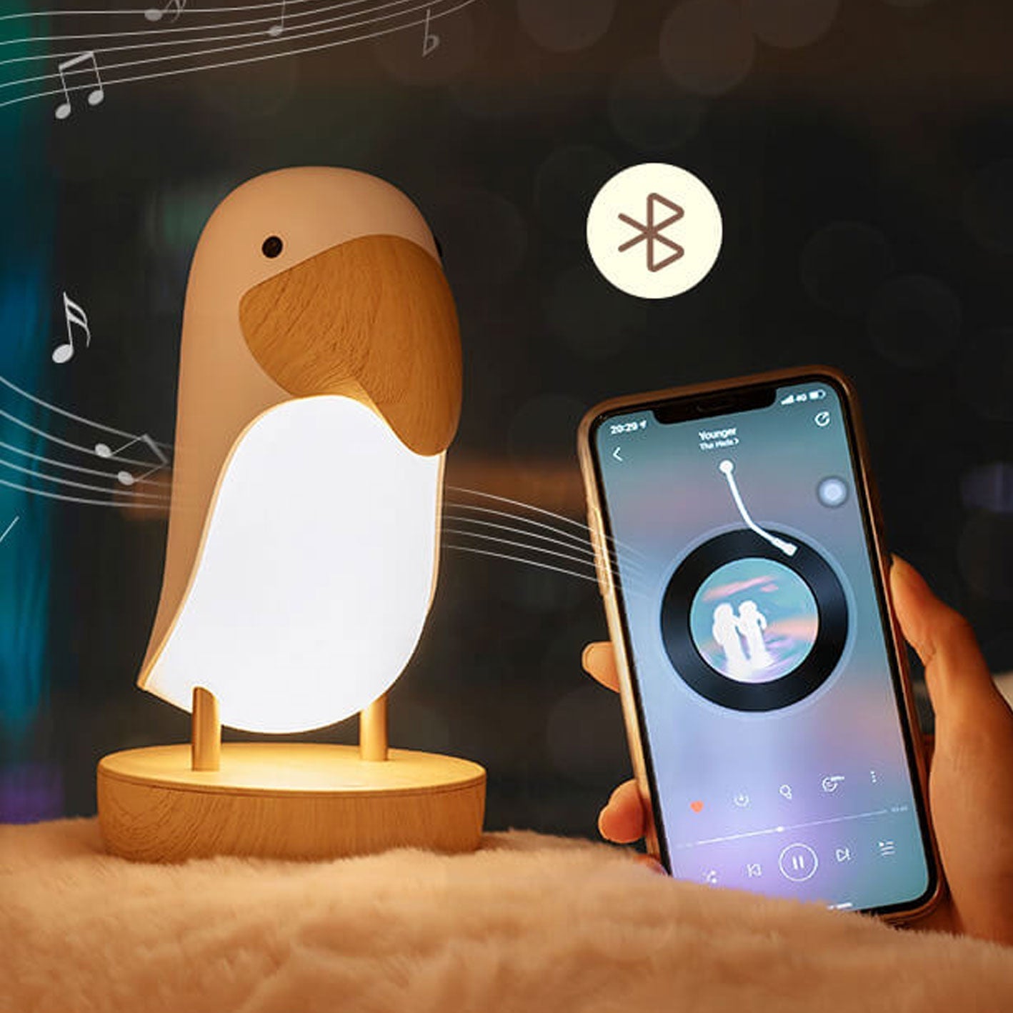 Bird Rechargeable Bluetooth Night Table Lamp