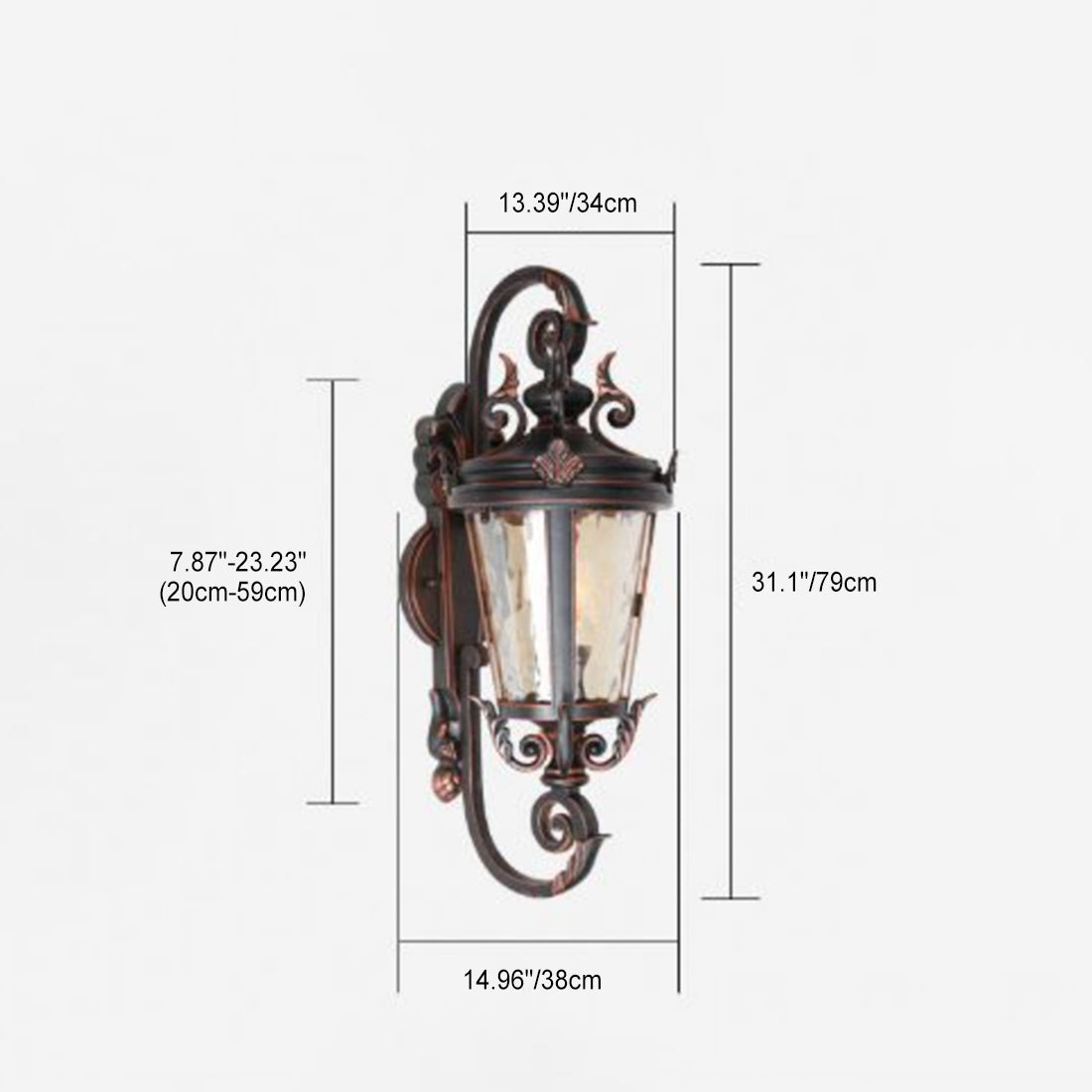 Aluminum Glass Cylinder Patio Outdoor Light