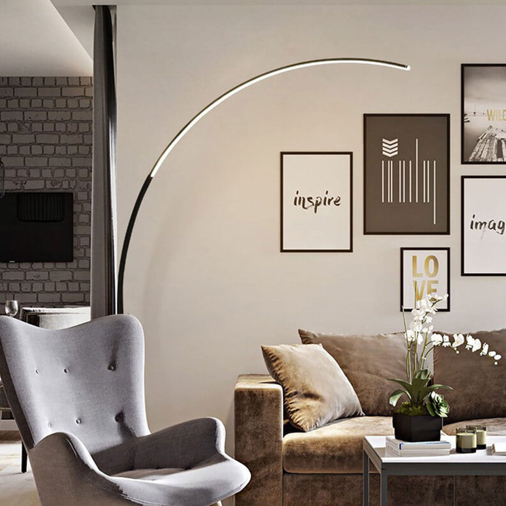 Minimalist Curved Line Aluminum Floor Lamp