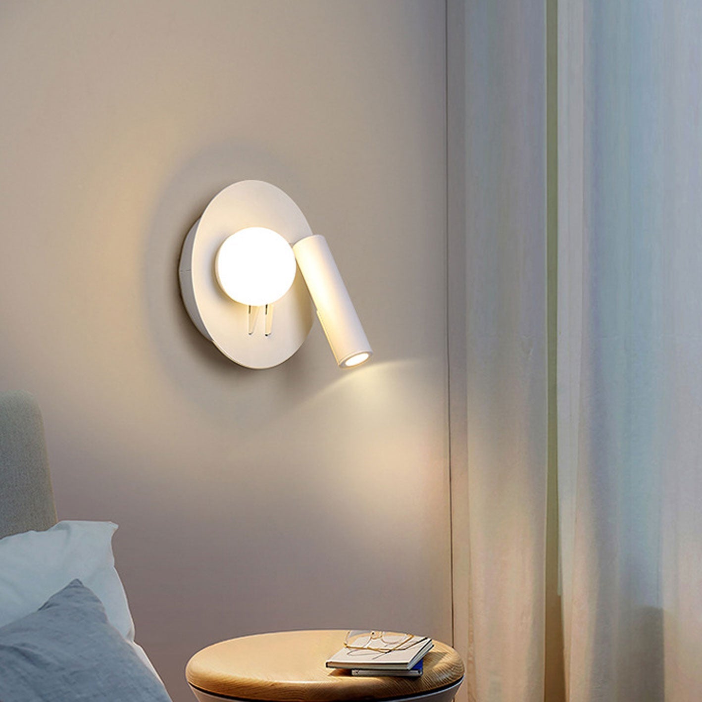 Round/Square Acrylic Iron Reading Wall Lamp