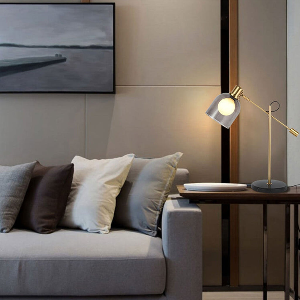 Postmodern Smoke Gray Glass Table Lamp