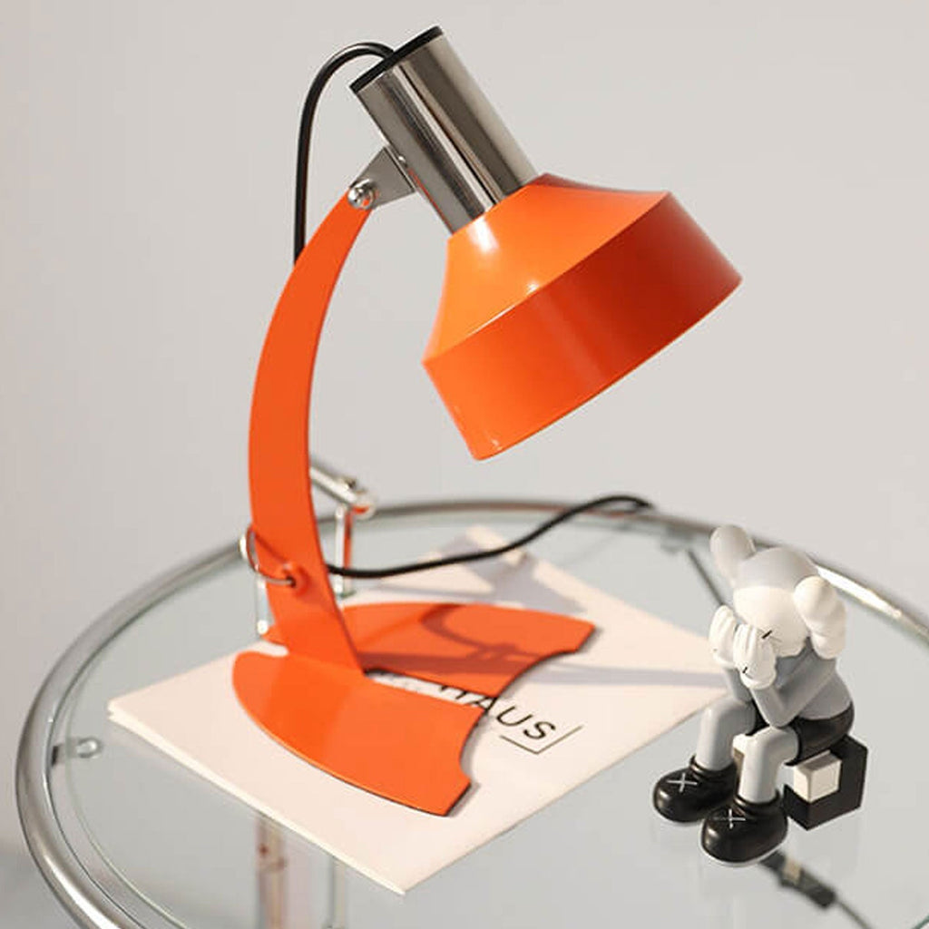 Orange Iron Dome Fishtail Table Lamp