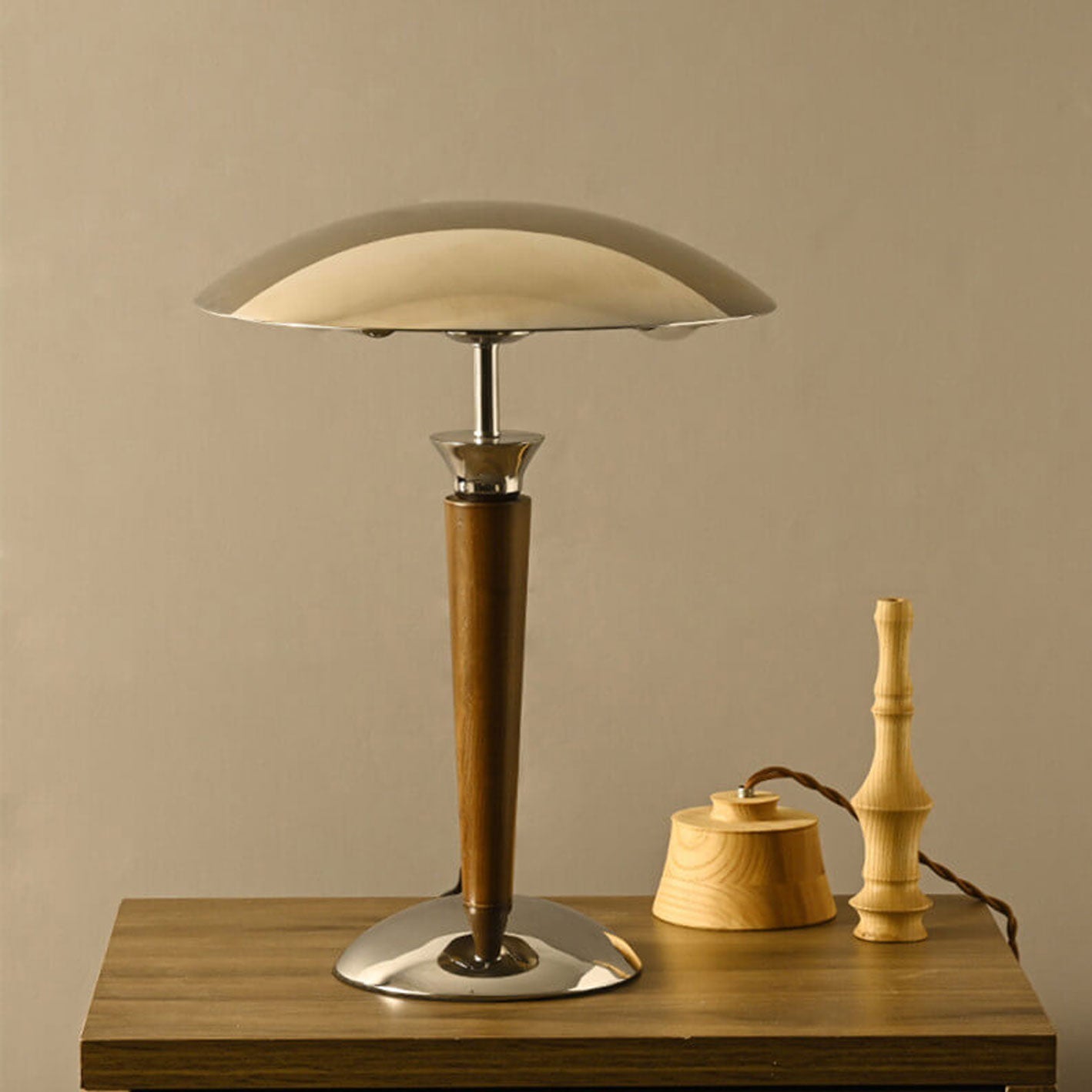 Solid Wood Hardware Table Lamp