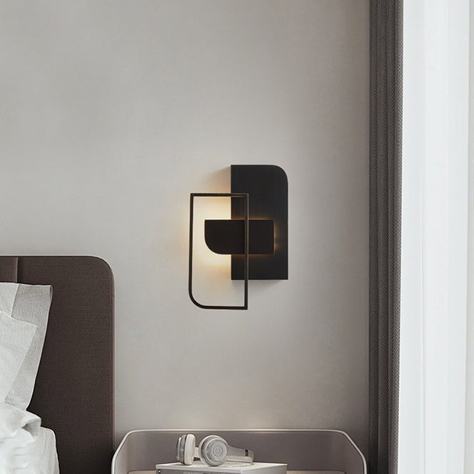 All Copper Rectangular Geometric Wall Lamp