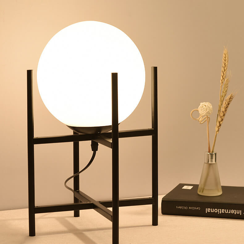 Glass Round Ball Iron Table Lamp