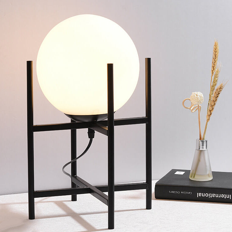 Glass Round Ball Iron Table Lamp