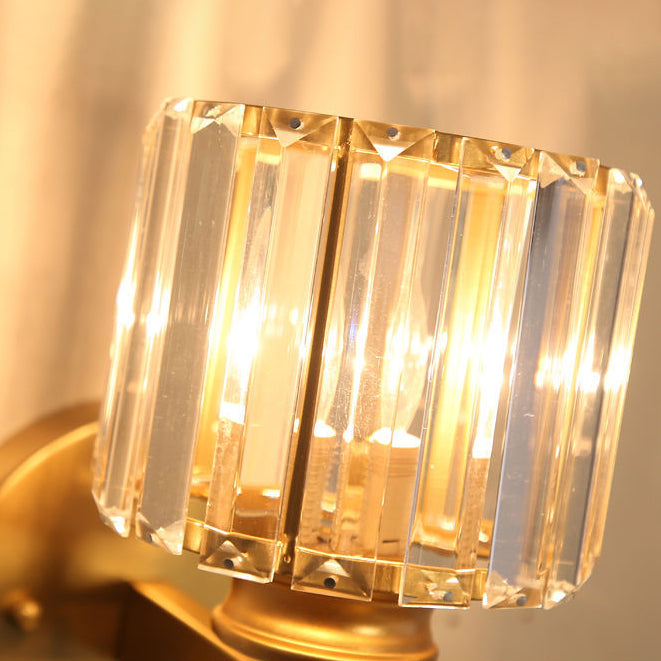 Oval Cylinder Hardware Crystal Wall Lamp
