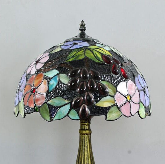 Stained Glass Grape Flower Table Lamp
