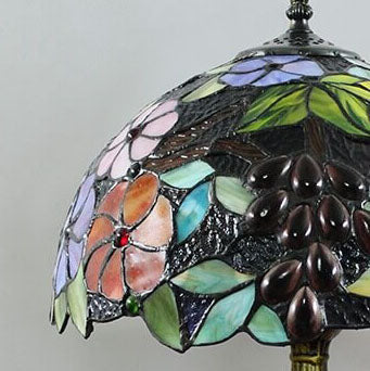 Stained Glass Grape Flower Table Lamp