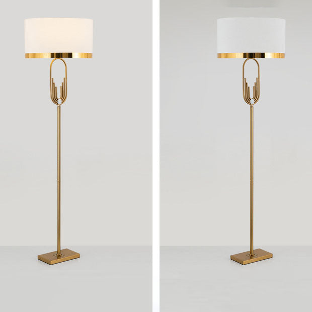 Round Metal Fabric Living Floor Lamp