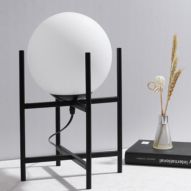 Glass Round Ball Iron Table Lamp