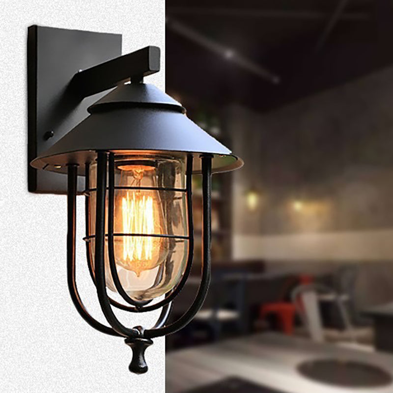 Bird Cage Iron Glass Outdoor Light