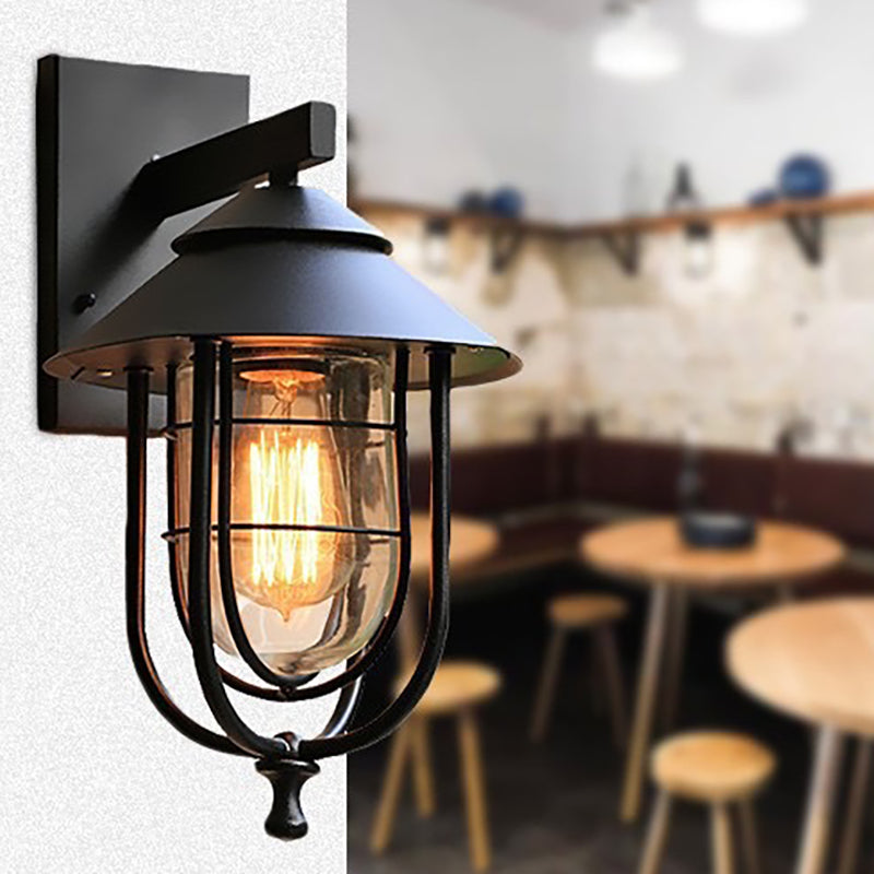 Bird Cage Iron Glass Outdoor Light