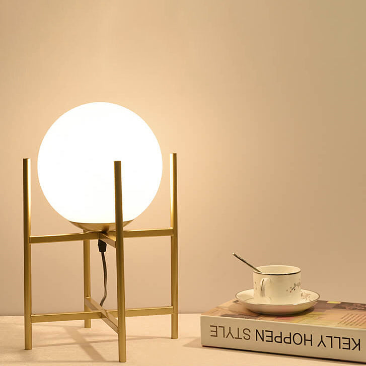 Glass Round Ball Iron Table Lamp