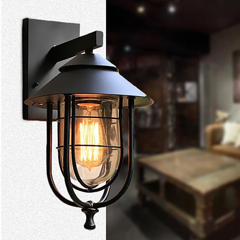 Bird Cage Iron Glass Outdoor Light