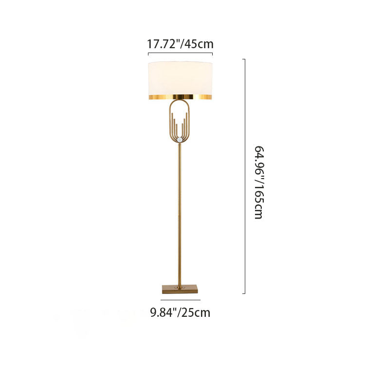 Round Metal Fabric Living Floor Lamp